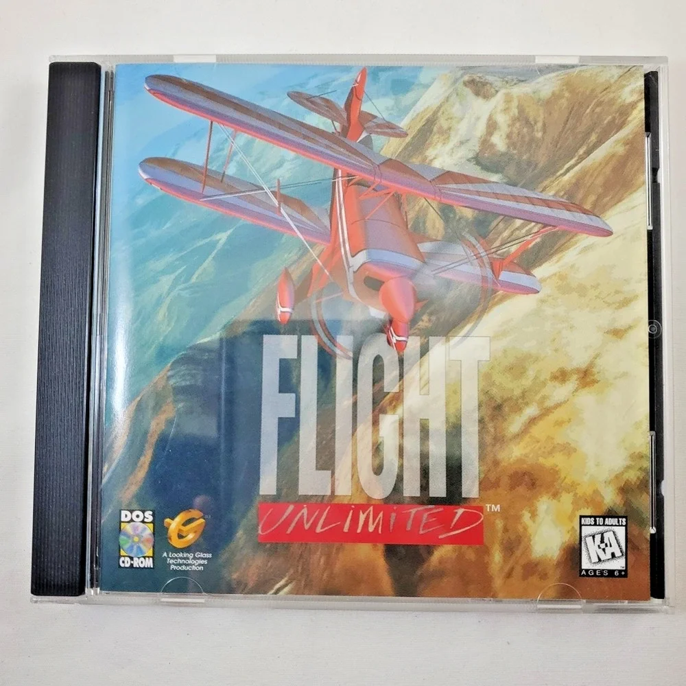 90s Flight Unlimited PC Video Game Simulator CD-Rom Windows 95 Vintage Computer